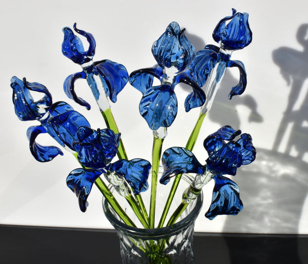"Serenity" Blue Glass Iris