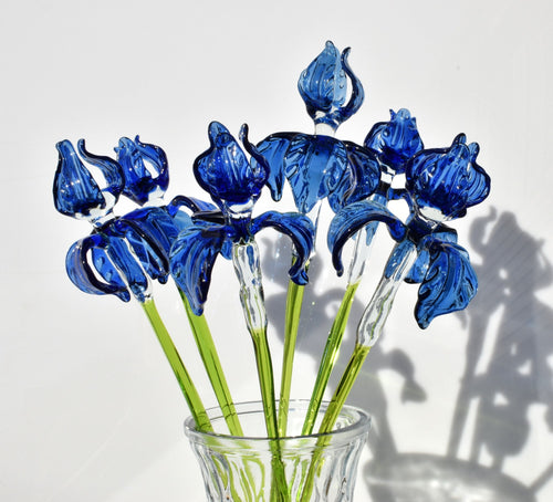 "Serenity" Blue Glass Iris