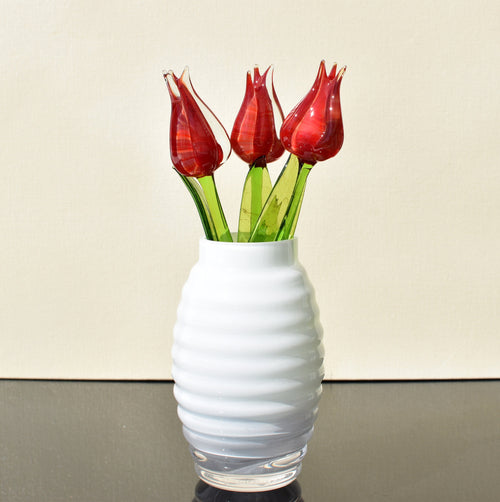 "Liora" Red Glass Tulip