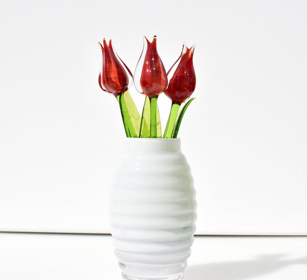 "Liora" Red Glass Tulip